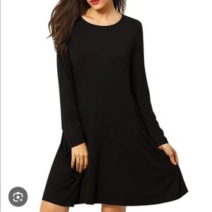 Time and Tru Classic Black Long Sleeve Dress